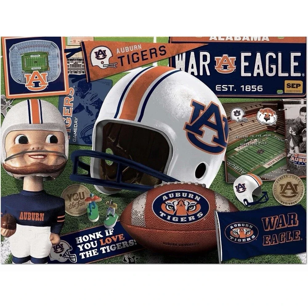 Auburn Tigers 500 Piece Puzzle YouTheFan Retro Series NCAA Football Gift 20*15in